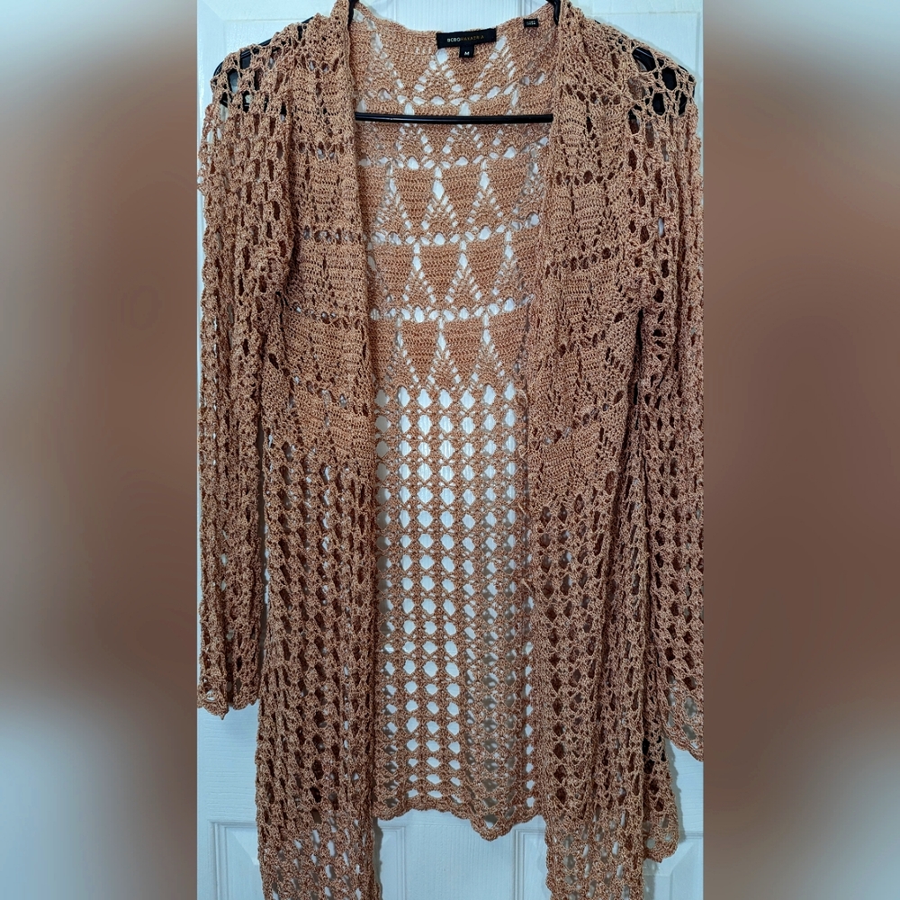BCBGmaxAzria mesh crochet style cardigan - M
